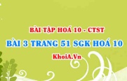 Bài 3 trang 51 SGK Hoá 10 Chân trời sáng tạo